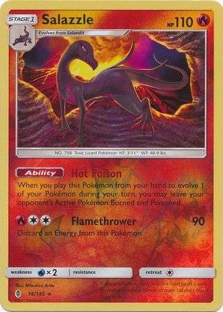 Pokemon Trading Card Game - Salazzle - 16/145 - Rare Reverse Holo Sun & Moon: Guardians Rising