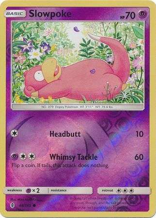 Pokemon Trading Card Game - Slowpoke - 48/145 - Common Reverse Holo Sun & Moon: Guardians Rising