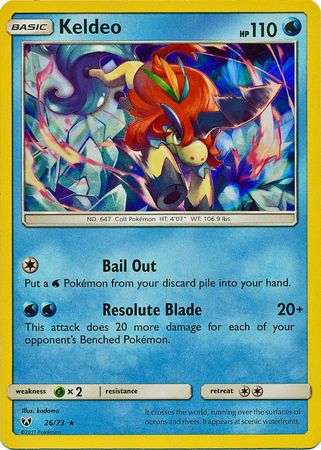 Pokemon Trading Card Game - Keldeo - 26/73 - Holo Rare Shining Legends