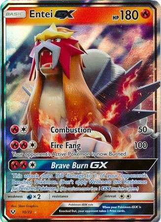 Pokemon Trading Card Game - Entei GX - 10/73 - Ultra Rare Shining Legends