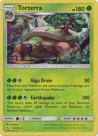 Pokemon Trading Card Game - Torterra - 9/156 - Holo Rare Sun & Moon: Ultra Prism