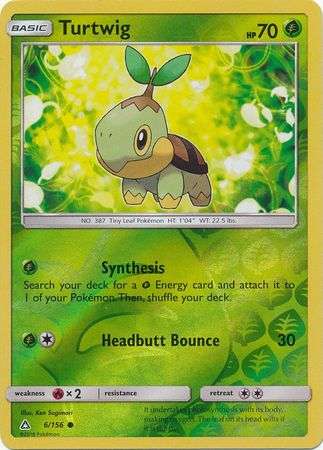 Pokemon Trading Card Game - Turtwig - 6/156 - Common Reverse Holo Sun & Moon: Ultra Prism
