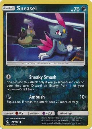 Pokemon Trading Card Game - Sneasel - 73/156 - Common Reverse Holo Sun & Moon: Ultra Prism