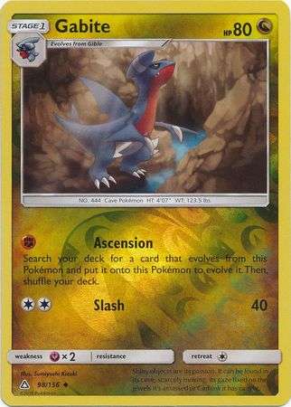 Pokemon Trading Card Game - Gabite - 98/156 - Uncommon Reverse Holo Sun & Moon: Ultra Prism
