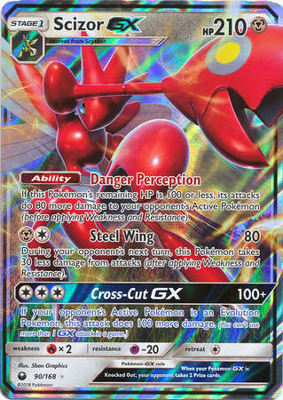 Pokemon Trading Card Game - Scizor GX - 90/168 - Ultra Rare Sun & Moon: Celestial Storm