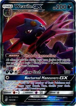 Pokemon Trading Card Game - Weavile GX - 132/236 - Ultra Rare Sun & Moon: Unified Minds