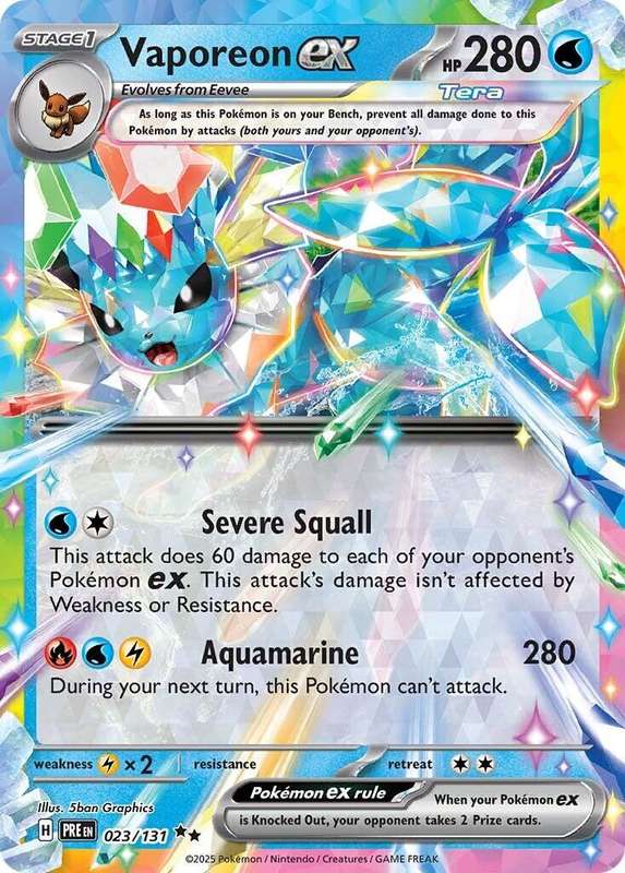 Pokemon Trading Card Game - Vaporeon ex #23 Pokemon Prismatic Evolutions