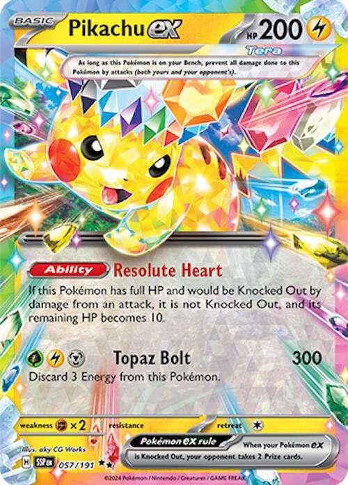 Pokemon Trading Card Game - Pikachu ex #57 Pokemon Surging Sparks
