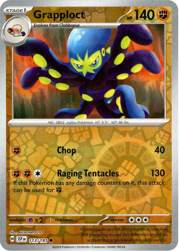 Pokemon Trading Card Game - Grapploct [Reverse Holo] #113 Pokemon Surging Sparks