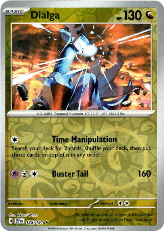Pokemon Trading Card Game - Dialga [Reverse Holo] #135 Pokemon Surging Sparks