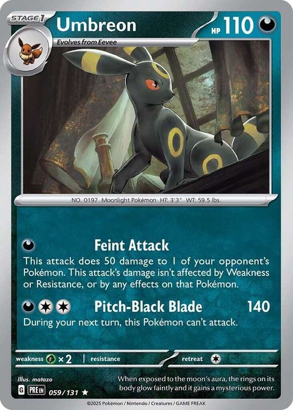 Pokemon Trading Card Game - Umbreon #59 Pokemon Prismatic Evolutions (Holo Rare)