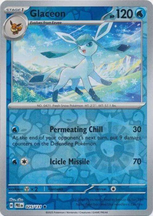 Pokemon Trading Card Game - Glaceon [Reverse] #25 Pokemon Prismatic Evolutions