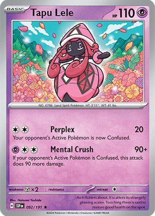 Pokemon Trading Card Game - Tapu Lele #92 Pokemon Surging Sparks - Holo Rare
