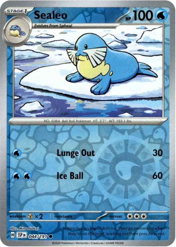 Pokemon Trading Card Game - Sealeo [Reverse Holo] #44 Pokemon Surging Sparks