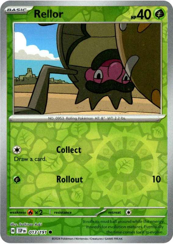 Pokemon Trading Card Game - Rellor [Reverse Holo] #13 Pokemon Surging Sparks