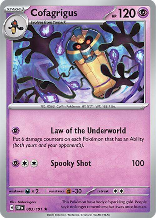 Pokemon Trading Card Game - Cofagrigus #83 Pokemon Surging Sparks - Holo Rare