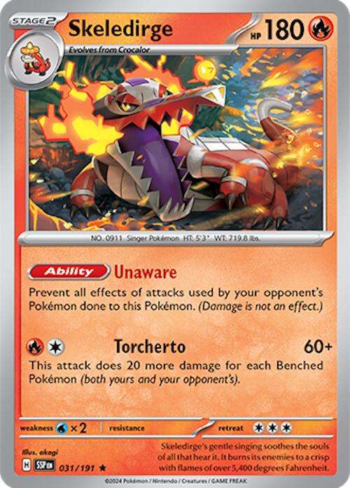 Pokemon Trading Card Game - Skeledirge #31 Pokemon Surging Sparks  - Holo Rare