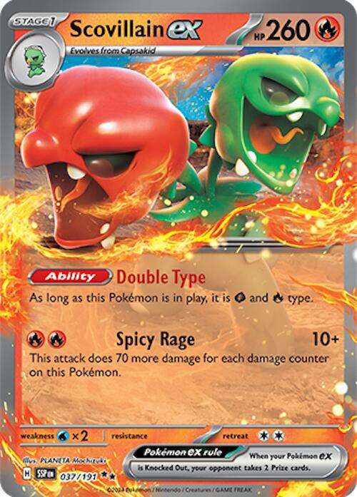 Pokemon Trading Card Game - Scovillain ex #37 Pokemon Surging Sparks