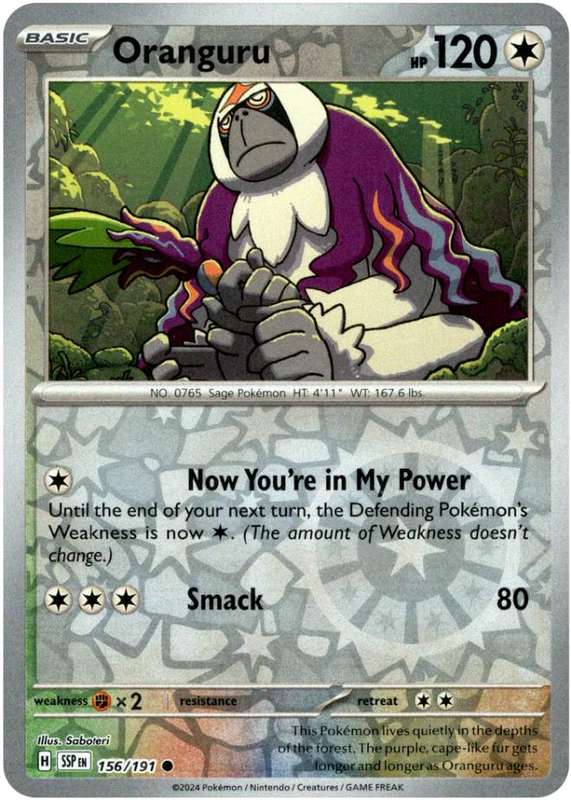 Pokemon Trading Card Game - Oranguru [Reverse Holo] #156 Pokemon Surging Sparks