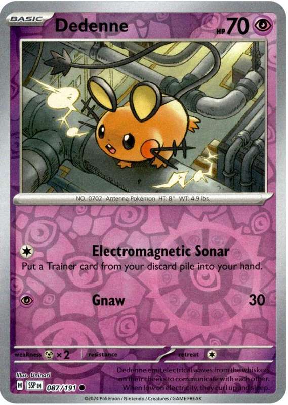 Pokemon Trading Card Game - Dedenne [Reverse Holo] #87 Pokemon Surging Sparks