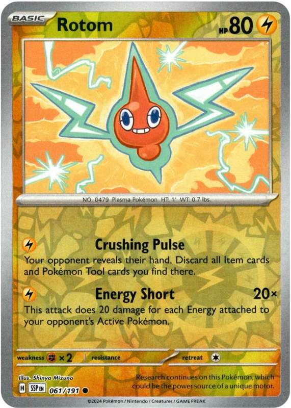 Pokemon Trading Card Game - Rotom [Reverse Holo] #61 Pokemon Surging Sparks