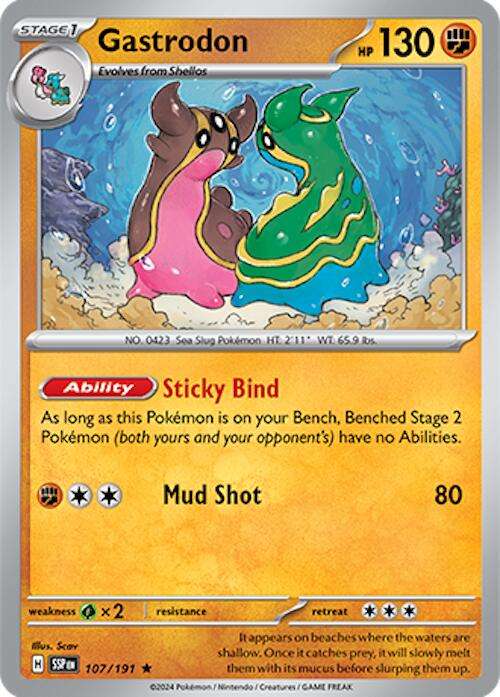 Pokemon Trading Card Game - Gastrodon #107 Pokemon Surging Sparks - Holo rare