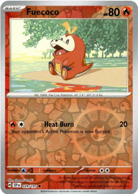 Pokemon Trading Card Game - Fuecoco [Reverse Holo] #29 Pokemon Surging Sparks