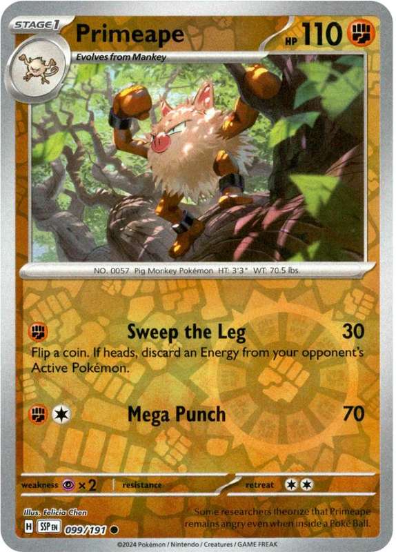 Pokemon Trading Card Game - Primeape [Reverse Holo] #99 Pokemon Surging Sparks