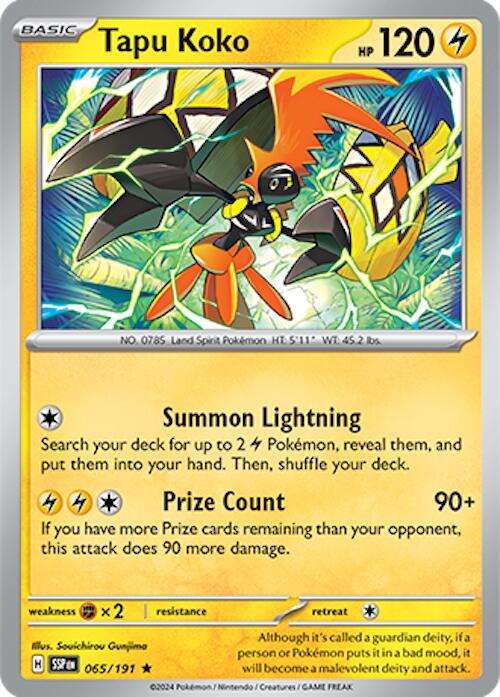 Pokemon Trading Card Game - Tapu Koko [Holo] #65 Pokemon Surging Sparks - Holo rare