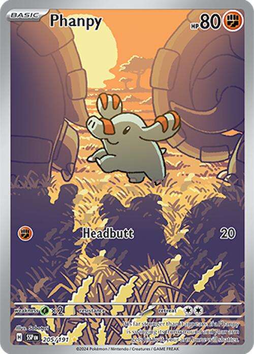 Pokemon Trading Card Game - Phanpy #205 Pokemon Surging Sparks