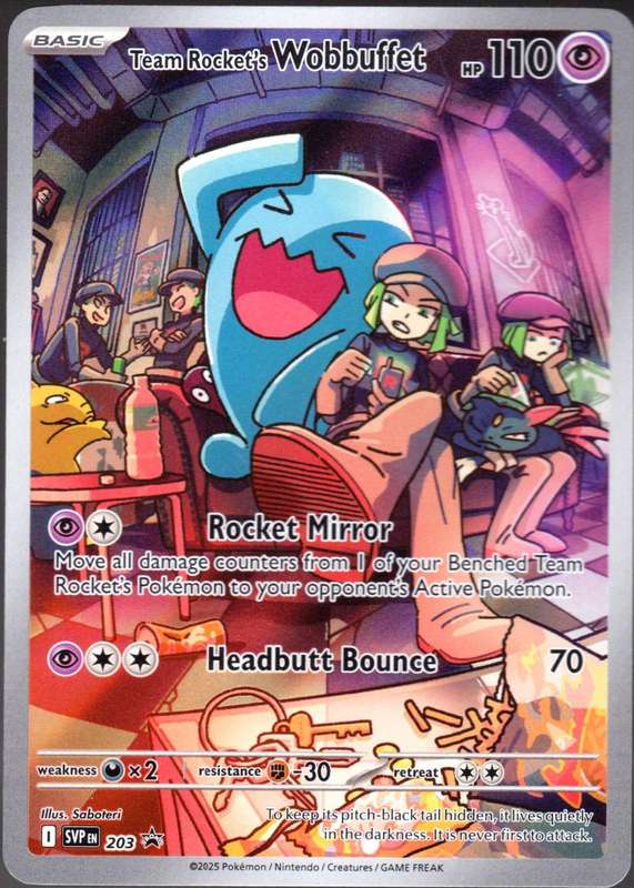 Pokemon Trading Card Game - Team Rocket's Wobbuffet #203 Pokemon Promo