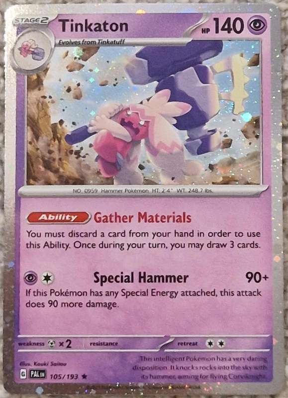 Pokemon Trading Card Game - Tinkaton Alternate Cosmos Galaxy Holo Variant Paldea Evolved 105/193 NM
