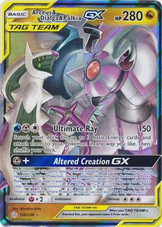 Pokemon Trading Card Game - Arceus & Dialga & Palkia GX - 156/236 - Ultra Rare Sun & Moon: Cosmic Ec