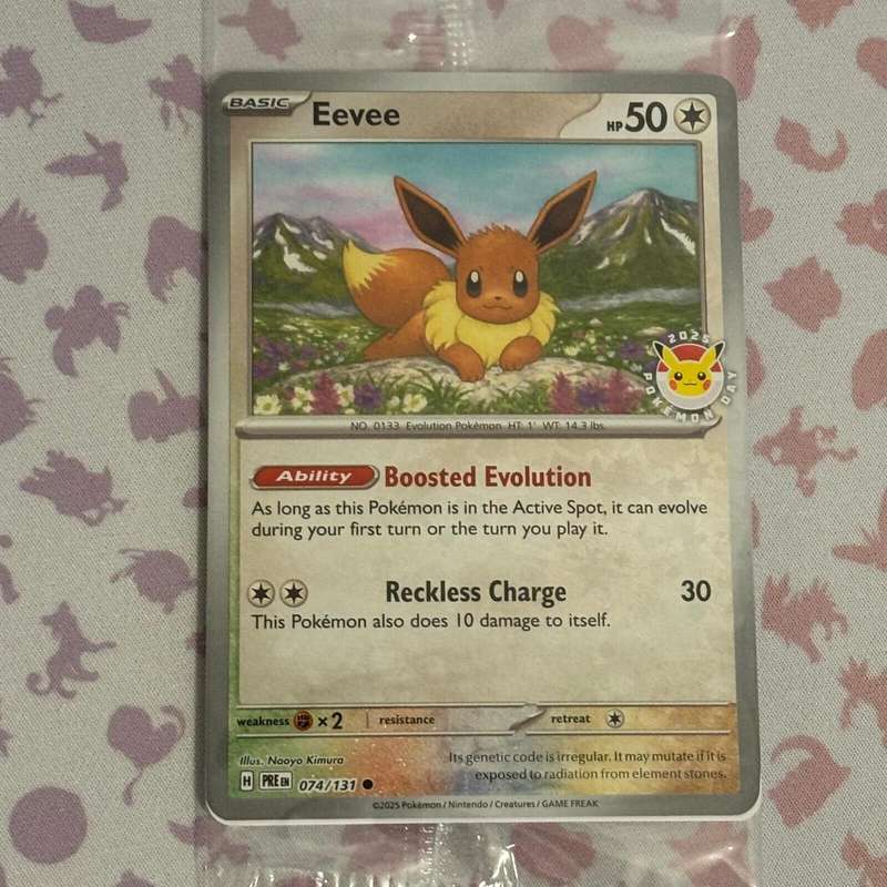 Pokemon Trading Card Game - Eevee 074/131 Pokemon Day Stamped Promo Card 2025 - Sealed