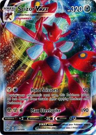 Pokemon Trading Card Game - Scizor VMAX - 119/189 - Ultra Rare Sword & Shield: Darkness Ablaze