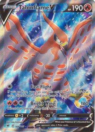 Pokemon Trading Card Game - Talonflame V - 168/185 - Full Art Ultra Rare Sword & Shield: Vivid Volta