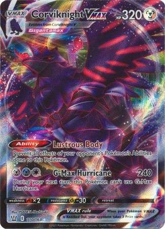 Pokemon Trading Card Game - Corviknight VMAX - 110/163 - Ultra Rare Sword & Shield: Battle Styles