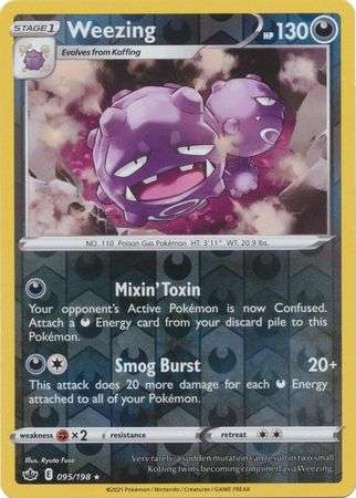Pokemon Trading Card Game - Weezing - 095/198 - Rare Reverse Holo Sword & Shield: Chilling Reign