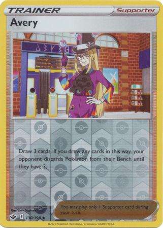 Pokemon Trading Card Game - Avery - 130/198 - Uncommon Reverse Holo Sword & Shield: Chilling Reign