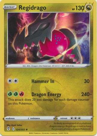 Pokemon Trading Card Game - Regidrago - 124/203 - Holo Rare Sword & Shield: Evolving Skies