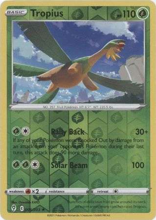 Pokemon Trading Card Game - Tropius - 006/203 - Rare Reverse Holo Sword & Shield: Evolving Skies