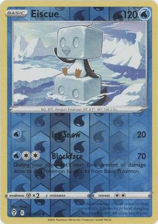 Pokemon Trading Card Game - Eiscue - 047/203 - Uncommon Reverse Holo Sword & Shield: Evolving Skies
