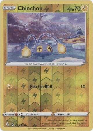 Pokemon Trading Card Game - Chinchou - 052/203 - Common Reverse Holo Sword & Shield: Evolving Skies