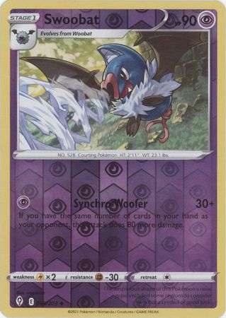 Pokemon Trading Card Game - Swoobat - 069/203 - Uncommon Reverse Holo Sword & Shield: Evolving Skies