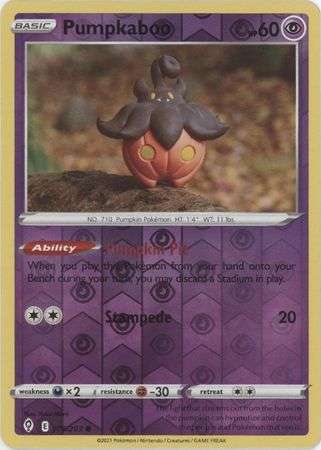 Pokemon Trading Card Game - Pumpkaboo - 076/203 - Common Reverse Holo Sword & Shield: Evolving Skies