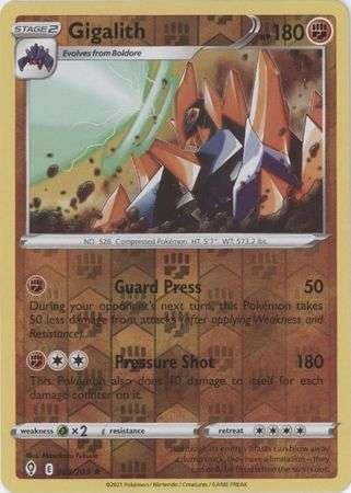 Pokemon Trading Card Game - Gigalith - 088/203 - Rare Reverse Holo Sword & Shield: Evolving Skies