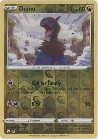 Pokemon Trading Card Game - Deino - 113/203 - Common Reverse Holo Sword & Shield: Evolving Skies