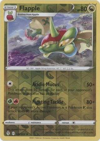 Pokemon Trading Card Game - Flapple - 120/203 - Rare Reverse Holo Sword & Shield: Evolving Skies