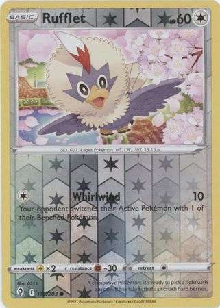Pokemon Trading Card Game - Rufflet - 136/203 - Common Reverse Holo Sword & Shield: Evolving Skies