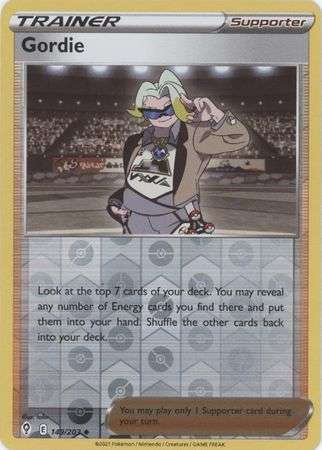 Pokemon Trading Card Game - Gordie - 149/203 - Uncommon Reverse Holo Sword & Shield: Evolving Skies